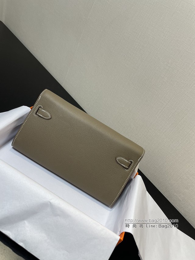 Hermes女包 愛馬仕Kelly woc小挎包 大象灰epsom皮凱麗斜挎包  tdh2355